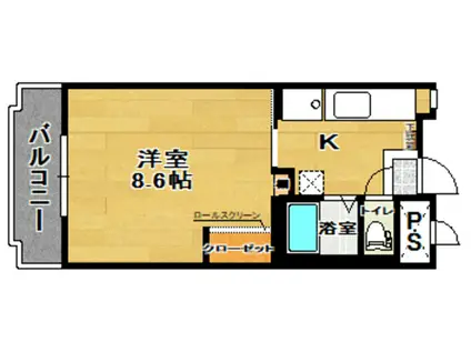 館アズビック(1K/1階)の間取り写真