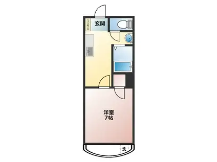 リバーサイド大橋(1K/3階)の間取り写真