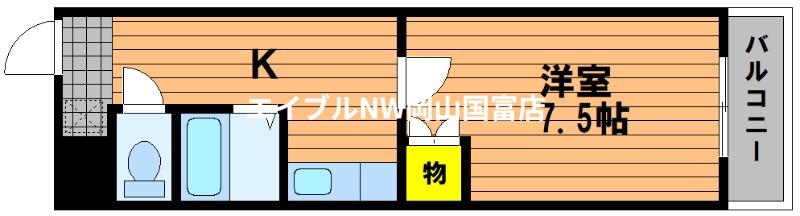 メゾンC&T(1K/1階)の間取り写真