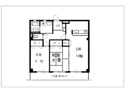 ポポラーレさくら(2LDK/2階)の間取り写真