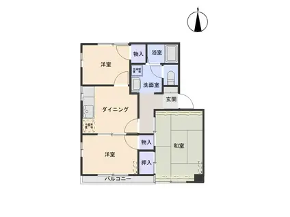 シーズンコートII(3DK/1階)の間取り写真