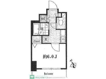 シンシア蒲田ステーションプラザ(1K/2階)の間取り写真