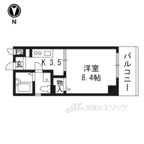 THECITY京都五条(1K/5階)の間取り写真
