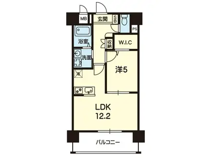 CROIREIII(1LDK/10階)の間取り写真