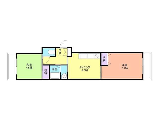マンション寿藤黒田(2DK/1階)の間取り写真