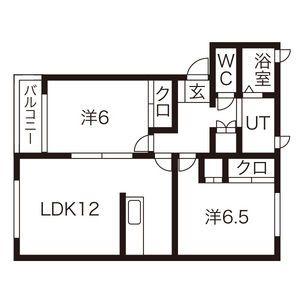 ブルーメンコールD棟(2LDK/2階)の間取り写真