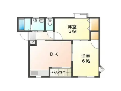 エクセレンス祇園(2DK/1階)の間取り写真