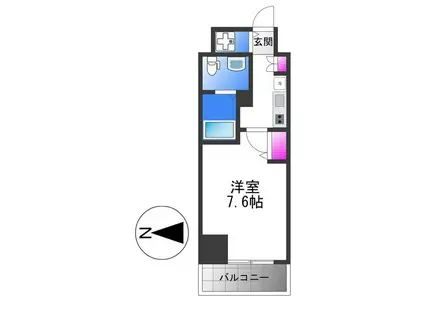 グランドロアール南巽(1K/8階)の間取り写真