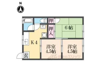 マンション甘樫(3K/2階)の間取り写真