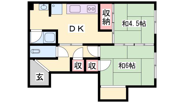 サクライビル(2DK/3階)の間取り写真
