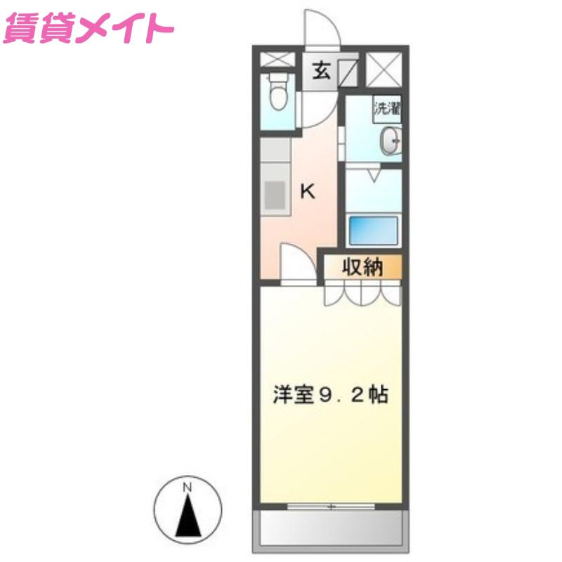 リヴァージュA棟(1K/1階)の間取り写真