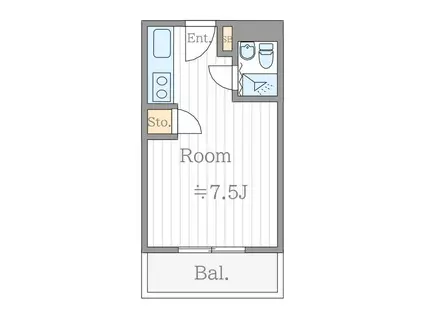 メゾンシグナス越前(1K/2階)の間取り写真