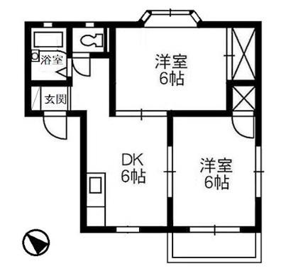 ファミール山岡(2DK/2階)の間取り写真