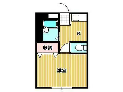 ハイツ江尻A棟(1K/1階)の間取り写真