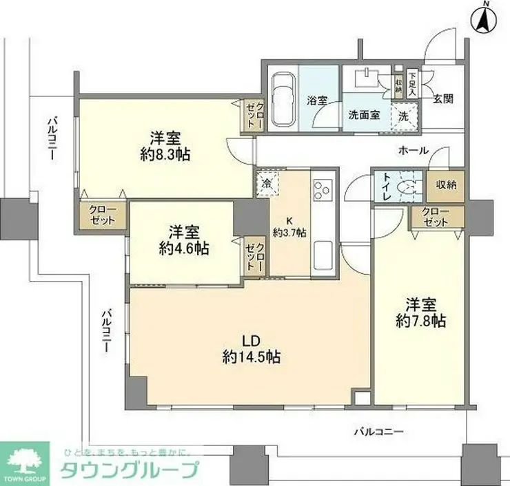 ヴィナシス金町タワーレジデンス 7階階 間取り