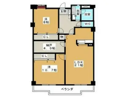 プレディアスタイル旭丘(2SLDK/1階)の間取り写真