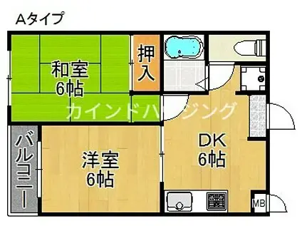 センチュリー浜口(2DK/3階)の間取り写真