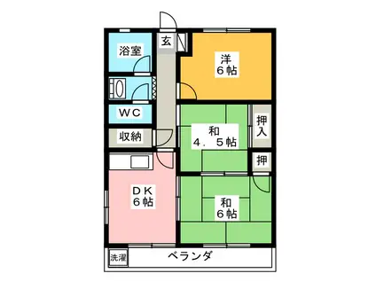 第5NKビル(3DK/3階)の間取り写真