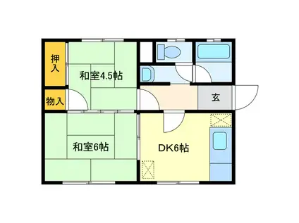 丸東アパート(2DK/1階)の間取り写真