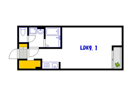 M TERRACE江波二本松(1LDK/2階)の間取り写真