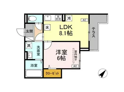 D PAINA HINO(1LDK/1階)の間取り写真