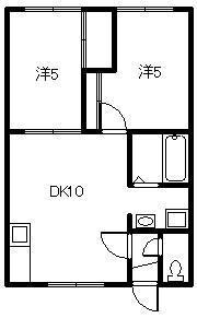 カーサベルデ旭川(2DK/2階)の間取り写真
