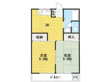 コーポ矢崎201(2DK/2階)の間取り写真