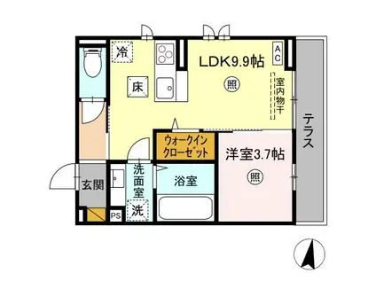 ソラーロ(1LDK/1階)の間取り写真