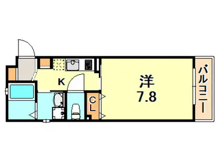 ワコーレヴィアーノ垂水山手II(1K/1階)の間取り写真