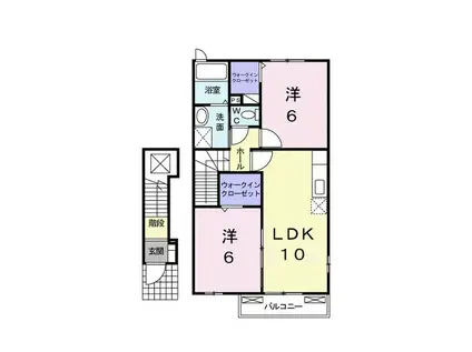 ベルアンジュII(2LDK/2階)の間取り写真