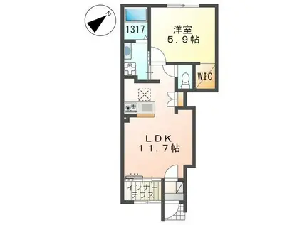 山陽電鉄本線 白浜の宮駅 徒歩22分 2階建 築3年(1LDK/1階)の間取り写真