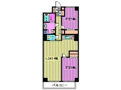 大宮パークサイドメゾン(2LDK/4階)の間取り写真