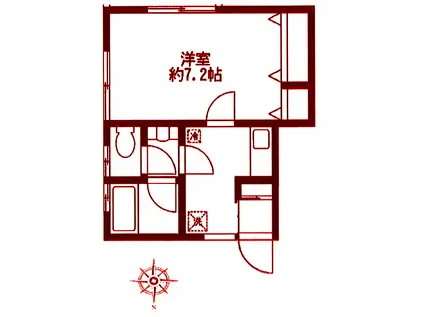 シャングリラ(1K/1階)の間取り写真