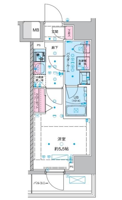 ジェノヴィア西川口III(1K/6階)の間取り写真