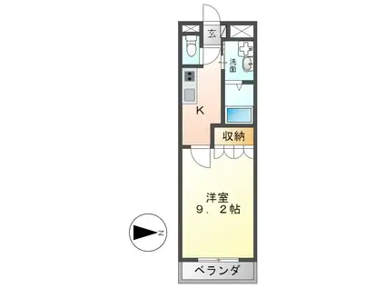 アイディール・Y(1K/1階)の間取り写真