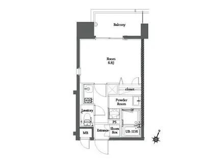 エンクレスト博多MATE(1K/10階)の間取り写真