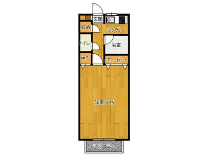 モンヴェール(1K/2階)の間取り写真