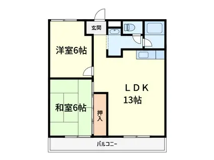 長谷川マンション(2LDK/3階)の間取り写真