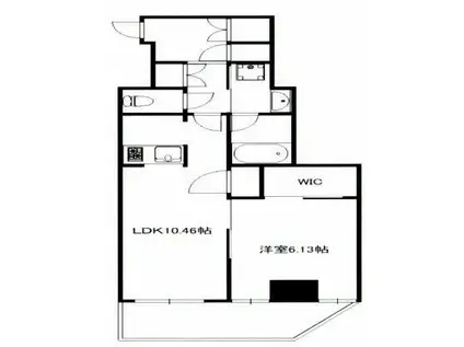 ジャコワ日本橋中州(1LDK/1階)の間取り写真