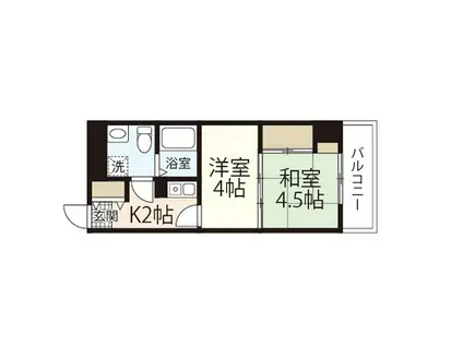 LA SHANTI 本川 (2K/2階)の間取り写真