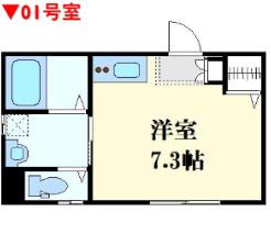 FLEUR若菜町(ワンルーム/3階)の間取り写真