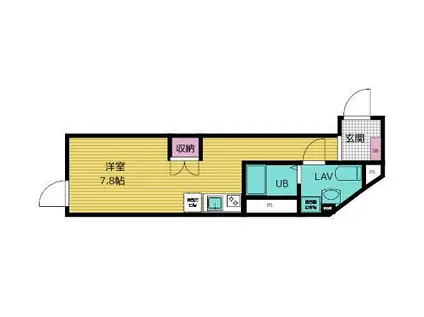 シャルム北千住(ワンルーム/2階)の間取り写真