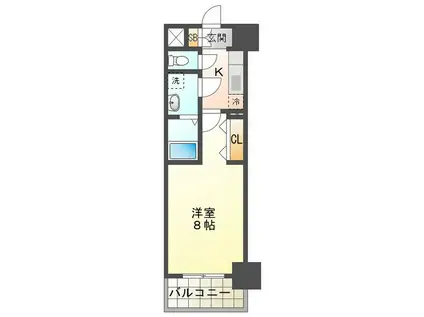 S-RESIDENCE四日市市堀木AMANTE(1K/2階)の間取り写真