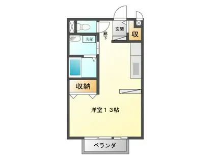 クレールメゾンAB(ワンルーム/1階)の間取り写真