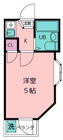 ニチエーイン立川(1K/2階)の間取り写真