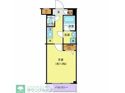 クレヴィスタ柴又(1K/2階)の間取り写真