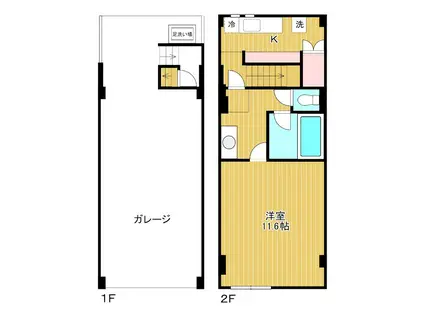 SEA SIDE-10(1K/1階)の間取り写真