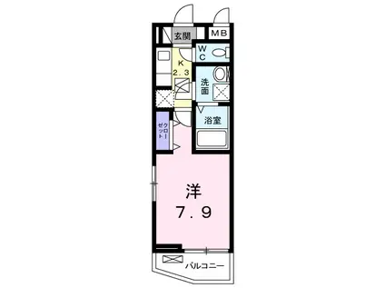 シエル・アルエット(1K/1階)の間取り写真