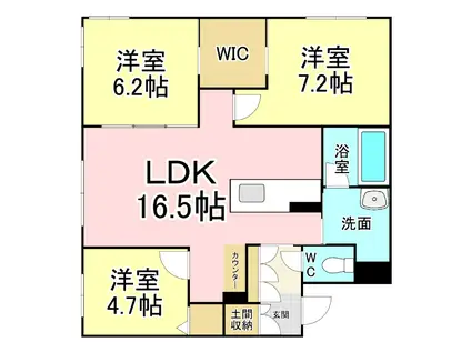 シャーメゾンステージ青葉(3LDK/1階)の間取り写真