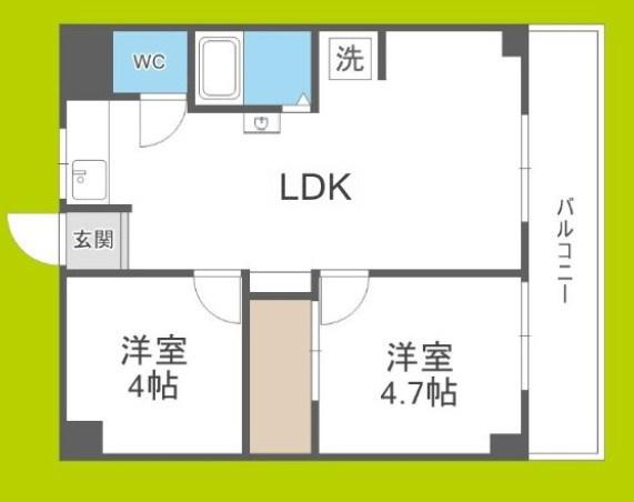 リアライズ玉出(2LDK/7階)の間取り写真